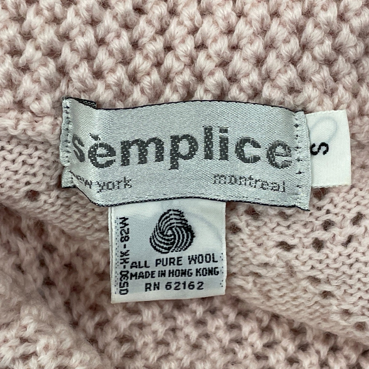 Semplice Light Pink Short Sleeve Knit Sweater With Floral Cutout Design Sz S