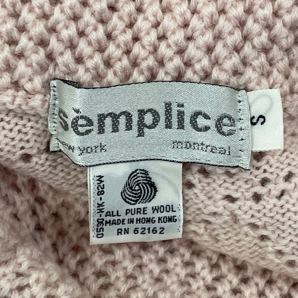 Semplice Light Pink Short Sleeve Knit Sweater With Floral Cutout Design Sz S