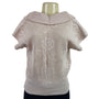 Semplice Light Pink Short Sleeve Knit Sweater With Floral Cutout Design Sz S