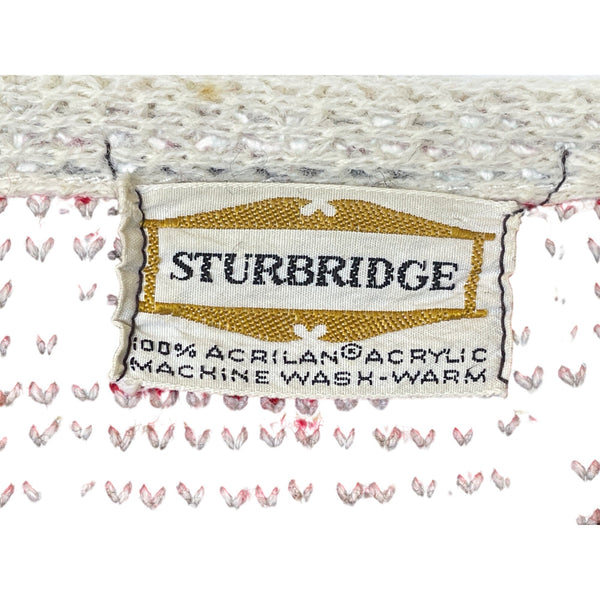 Sturbridge Womens Brown Acrylic Geometric Knit Cape Jacket Medium Button Front Warm Style