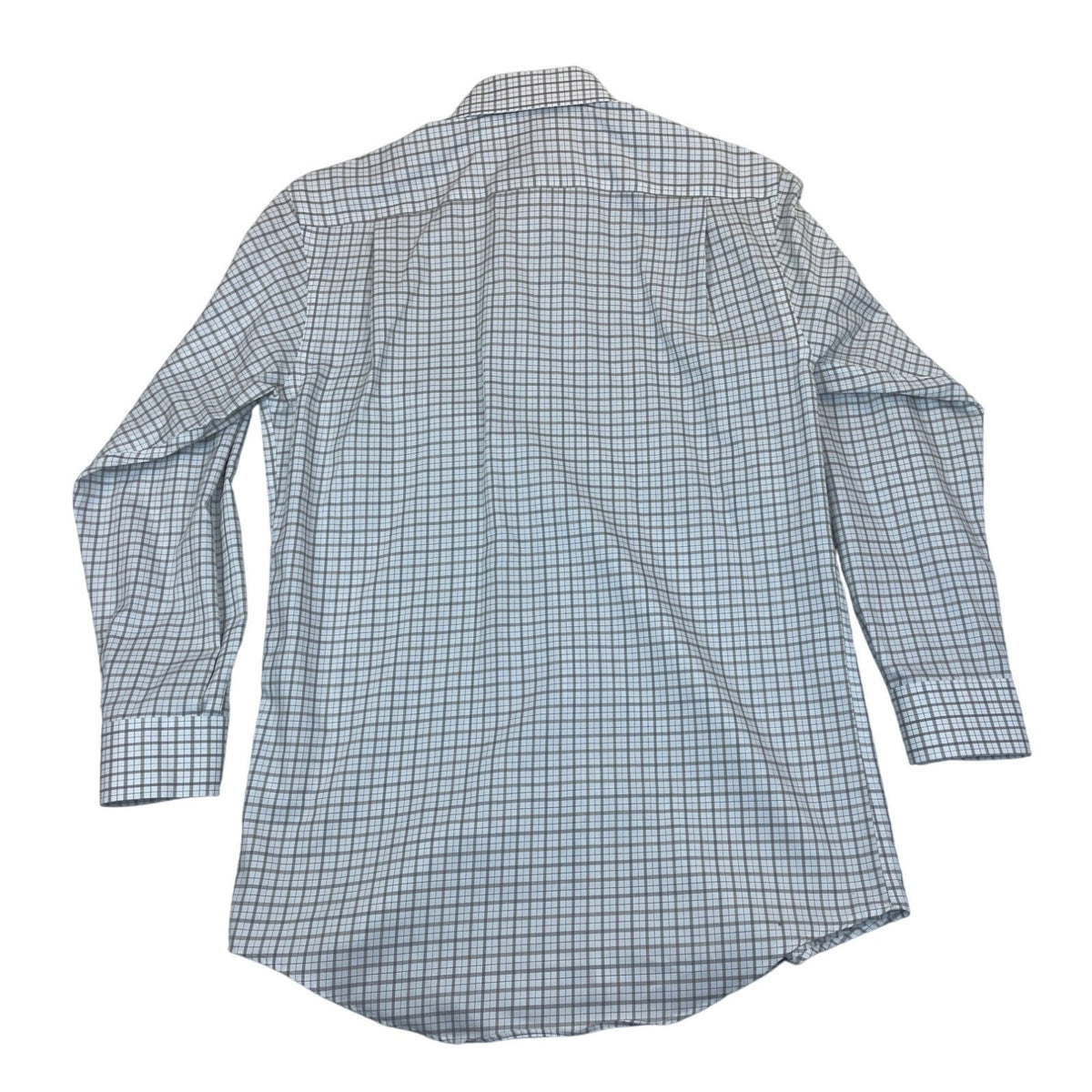 Tasso Ella Mens Regular Fit Non-Iron Plaid Dress Shirt White & Gray Size M