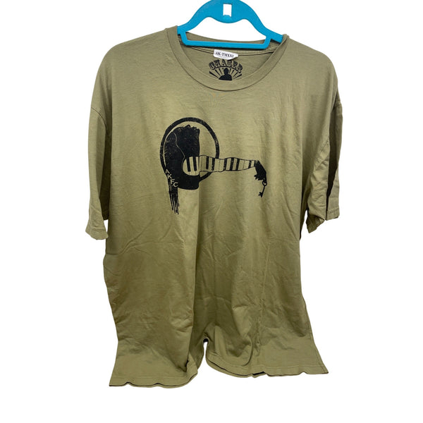 Chaser Mens Olive Graphic T-Shirt XXLarge Casual Cotton Blend Comfy Tee