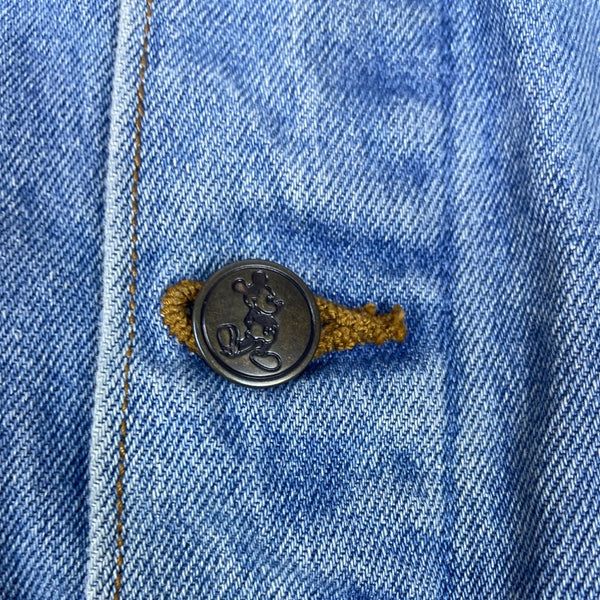 Mickey Inc Unisex Blue Denim Button Down Jacket Sz L