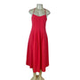 Banana Republic Women's Red Pleated Midi Dress Spaghetti Straps Size 4P- New