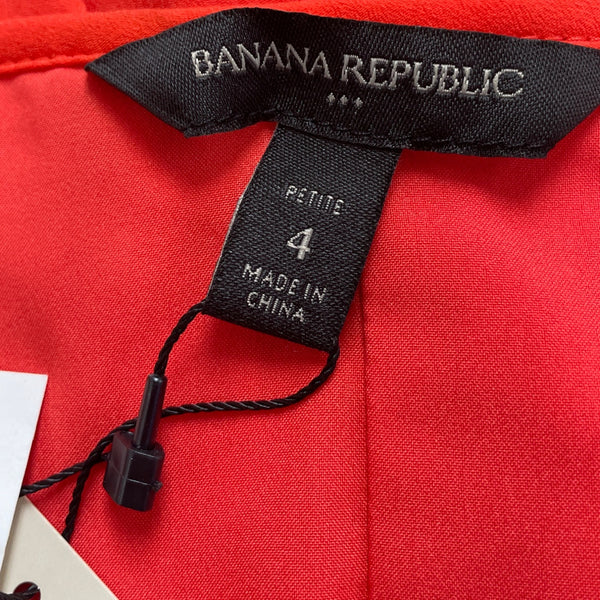 Banana Republic Women's Red Pleated Midi Dress Spaghetti Straps Size 4P- New