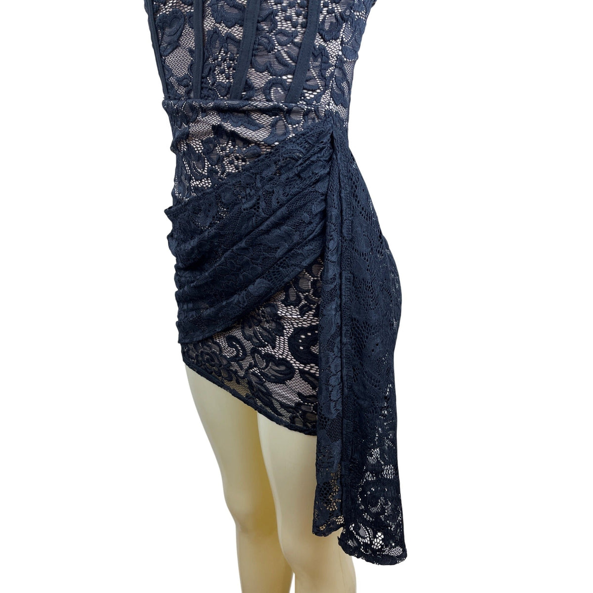 Fashion Nova Womens Black Lace Strapless Mini Dress Size S - New