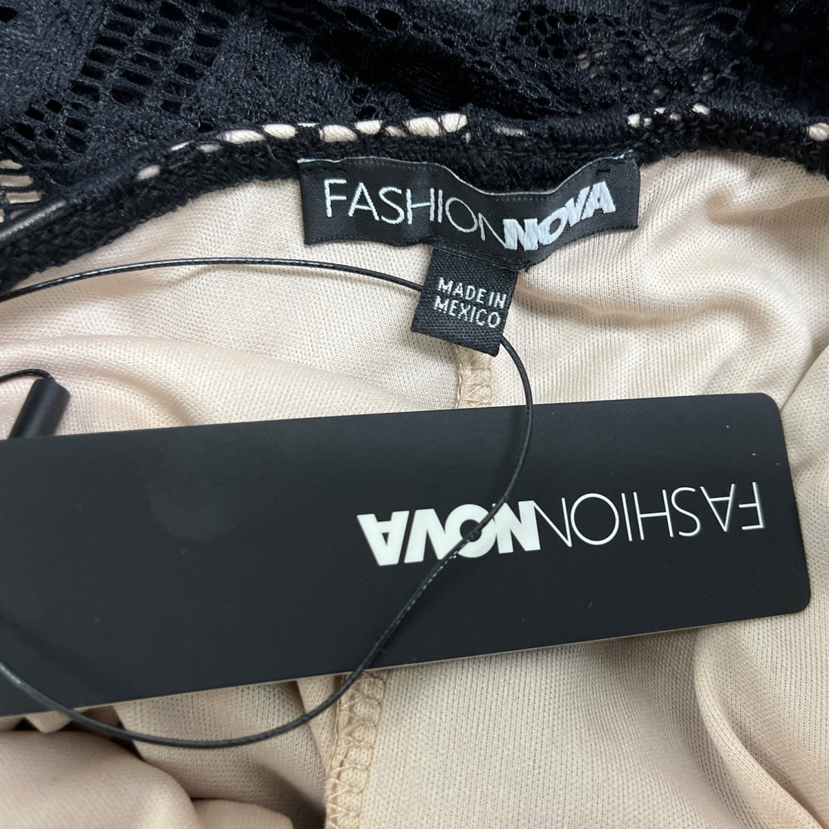 Fashion Nova Womens Black Lace Strapless Mini Dress Size S - New