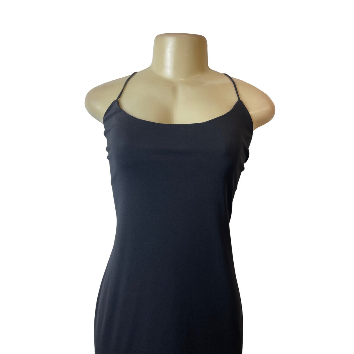 A. B. S Evenings Women's Black Back Lace Up Long Sleeveless Dress Sz M