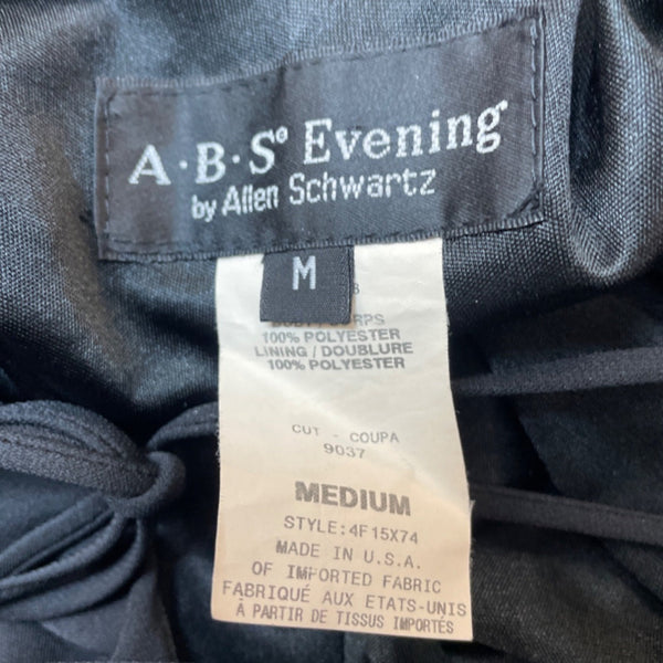 A. B. S Evenings Women's Black Back Lace Up Long Sleeveless Dress Sz M