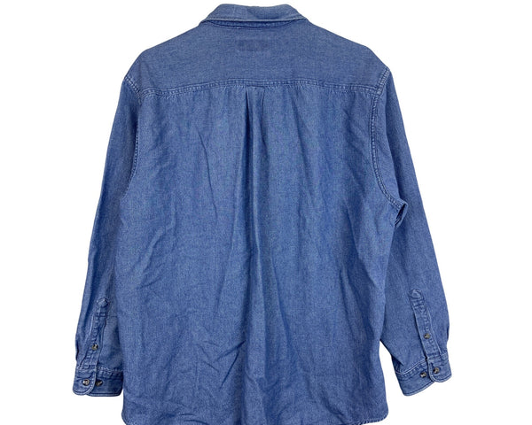 Hunt Club Mens Blue Cotton Button-Up Denim Long Sleeve Shirt X-Large