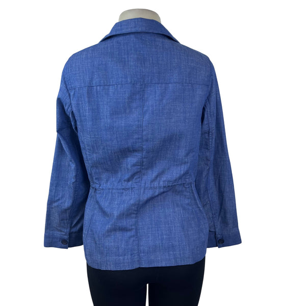 Denim & Co. Womens Blue Denim Button-Up Jacket Long Sleeve Size M