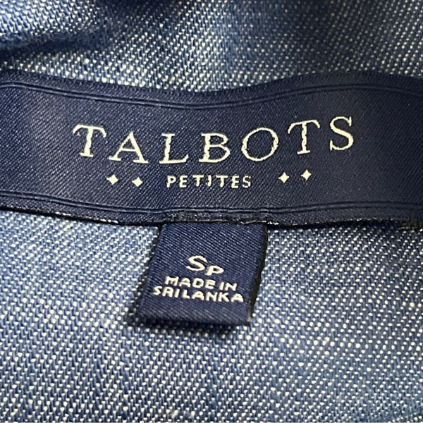 Denim & Co. Womens Blue Denim Button-Up Jacket Long Sleeve Size M