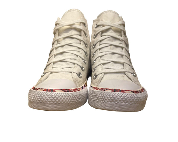 Converse Women’s White Canvas Tropical Print Sole High Top Sneakers Size 7