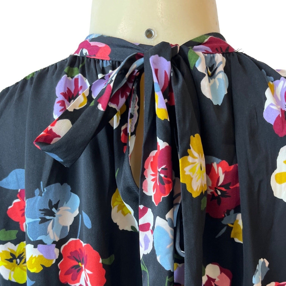 Ann Taylor Women's Black Floral Blouse Sz XL