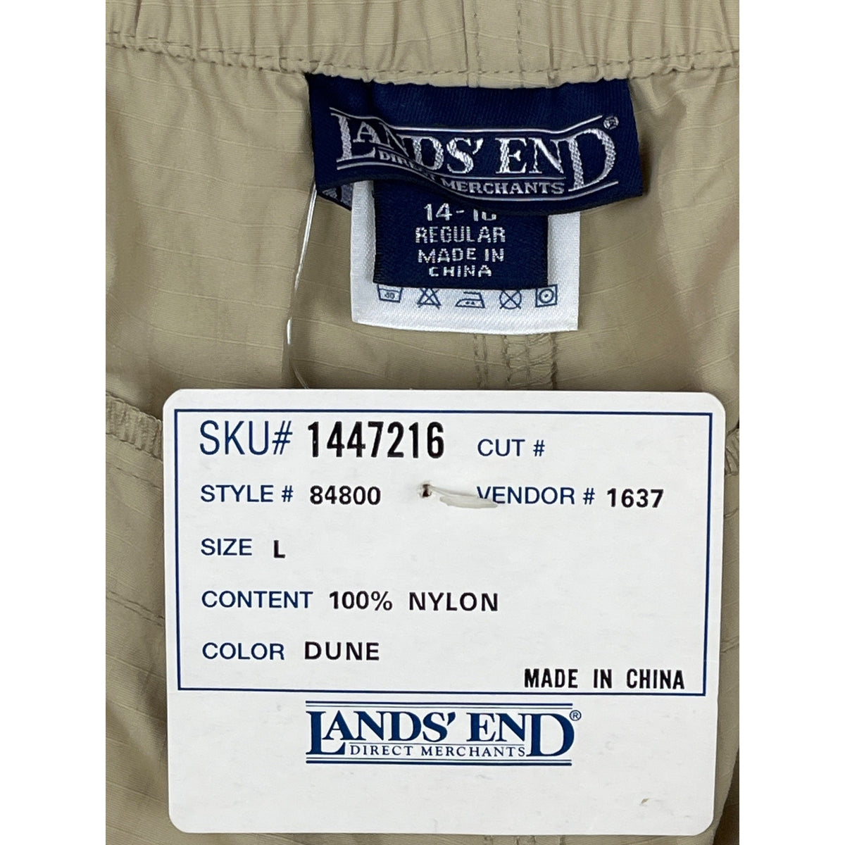 Lands End Men’s Dune Brown Convertible Cargo Pants Sz L - NWT