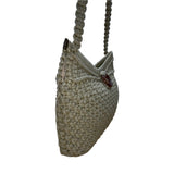 Marbella Women’s Beige Handmade Crochet Ring Detail Shoulder Bag Sz M