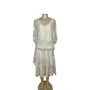 Riña di’ Montella Vintage Ivory Lace Overlay Dress With Floral Embroidery Sz 12