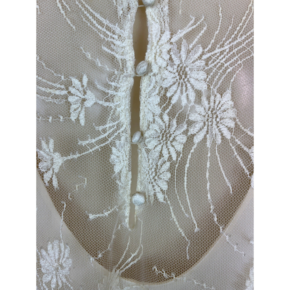Riña di’ Montella Vintage Ivory Lace Overlay Dress With Floral Embroidery Sz 12