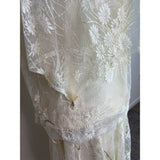Riña di’ Montella Vintage Ivory Lace Overlay Dress With Floral Embroidery Sz 12