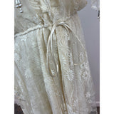 Riña di’ Montella Vintage Ivory Lace Overlay Dress With Floral Embroidery Sz 12