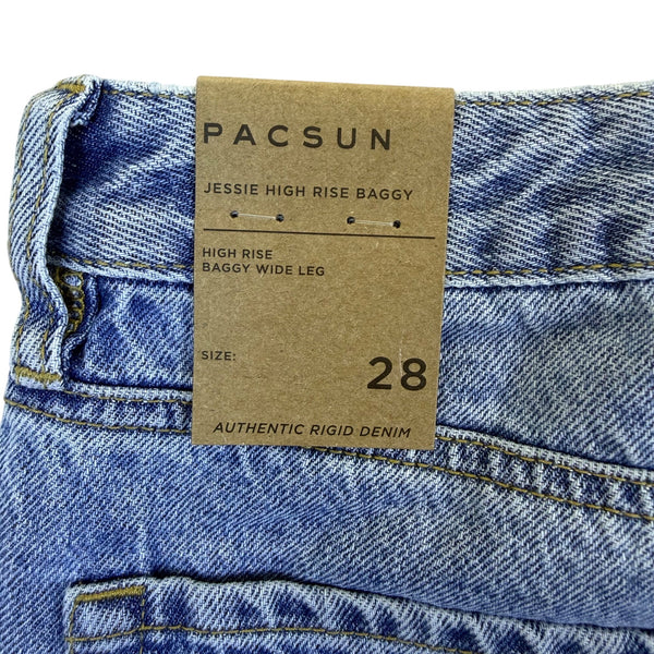 Pacsun Women’s Blue Denim High Rise Baggy Wide Leg Authentic Jeans Size 28 - New