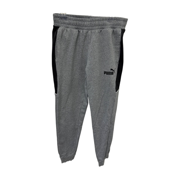 Puma Mens Gray Cotton Jogger Sweatpants With Black Panels Size S