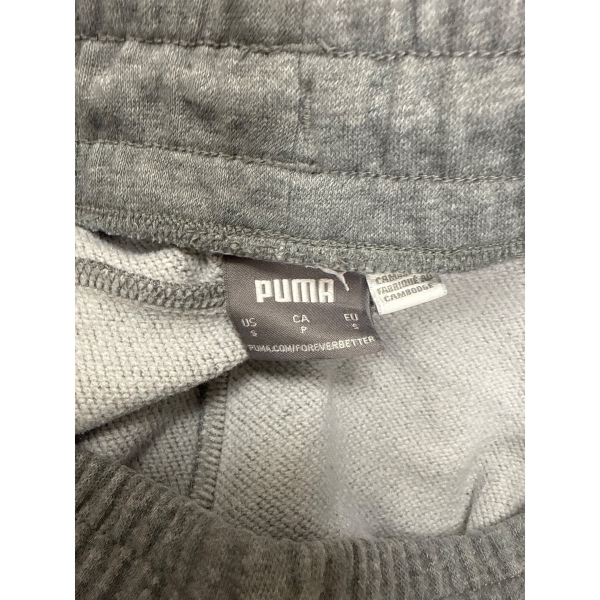 Puma Mens Gray Cotton Jogger Sweatpants With Black Panels Size S
