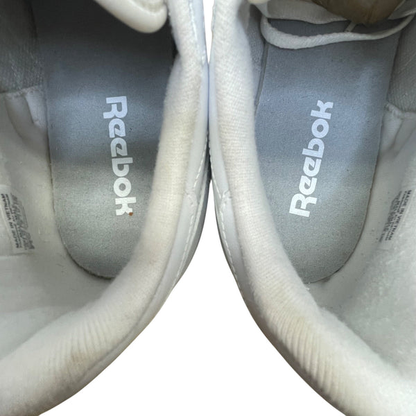 Reebok Classic Men’s All White Leather Lace-Up Casual Athletic Sneakers Size 15