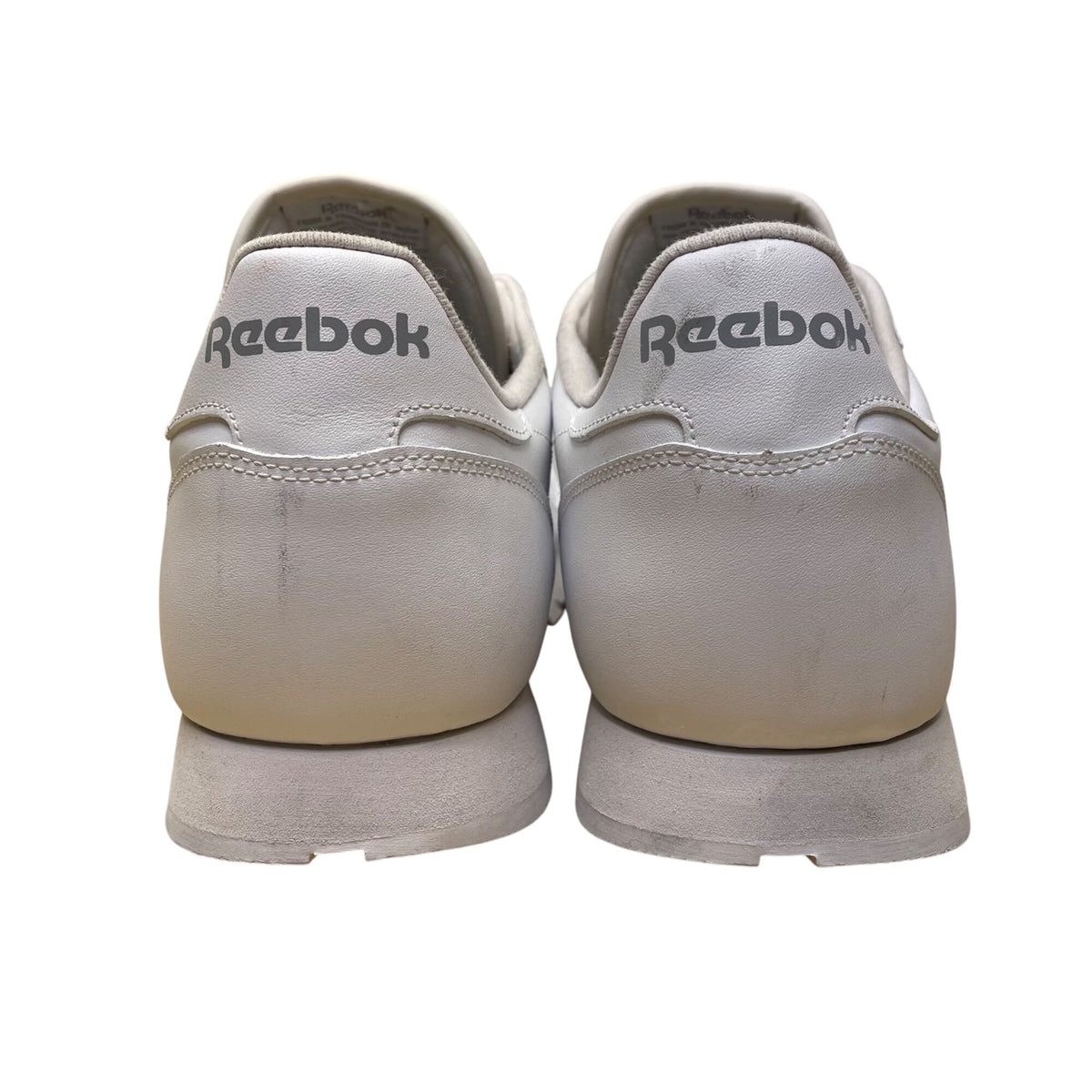 Reebok Classic Men’s All White Leather Lace-Up Casual Athletic Sneakers Size 15