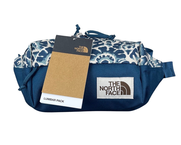 The North Face Blue Floral Pattern Double Pocket Hiking Lumbar Pack Sz M - New