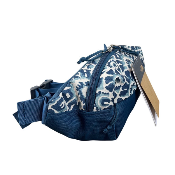 The North Face Blue Floral Pattern Double Pocket Hiking Lumbar Pack Sz M - New