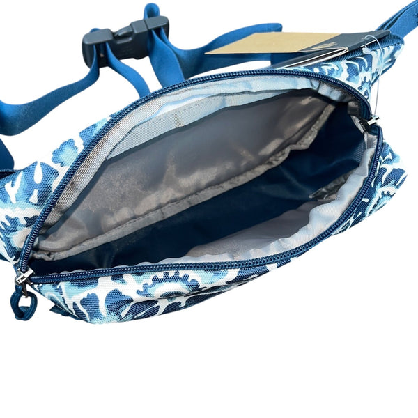 The North Face Blue Floral Pattern Double Pocket Hiking Lumbar Pack Sz M - New