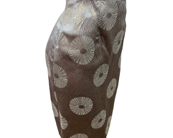 Adrianna Papell Evening Essentials Brown & Gold Brocade Pencil Skirt Size 6