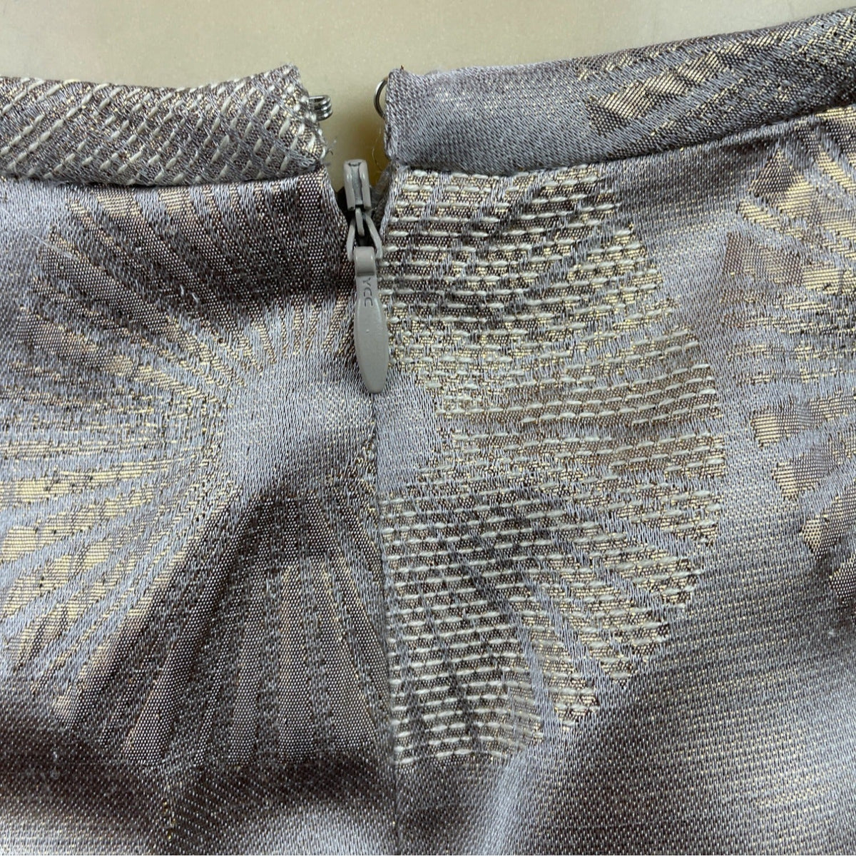 Adrianna Papell Evening Essentials Brown & Gold Brocade Pencil Skirt Size 6