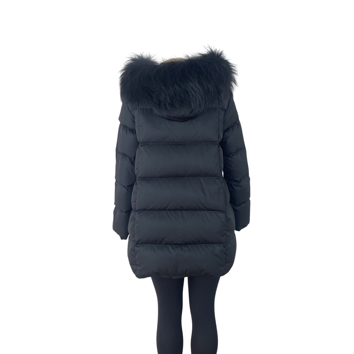 Zow Zow Womens Black Puffer Jacket With Faux Fur Trim Hood Size 0
