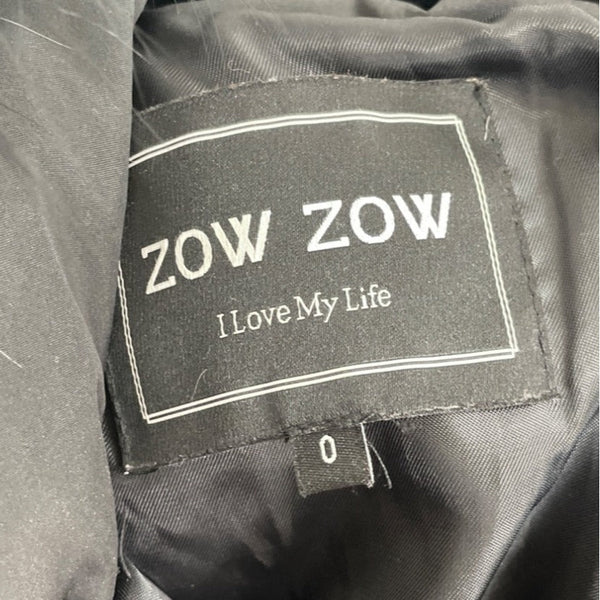 Zow Zow Womens Black Puffer Jacket With Faux Fur Trim Hood Size 0