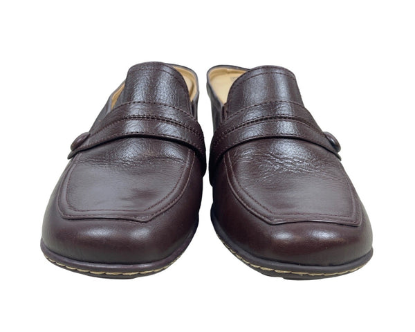 Björndal Women's Brown Leather Gena Backless Slip On Comfort Clog Shoes Sz 8.5M