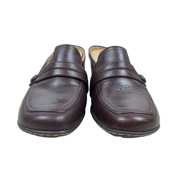 Björndal Women's Brown Leather Gena Backless Slip On Comfort Clog Shoes Sz 8.5M