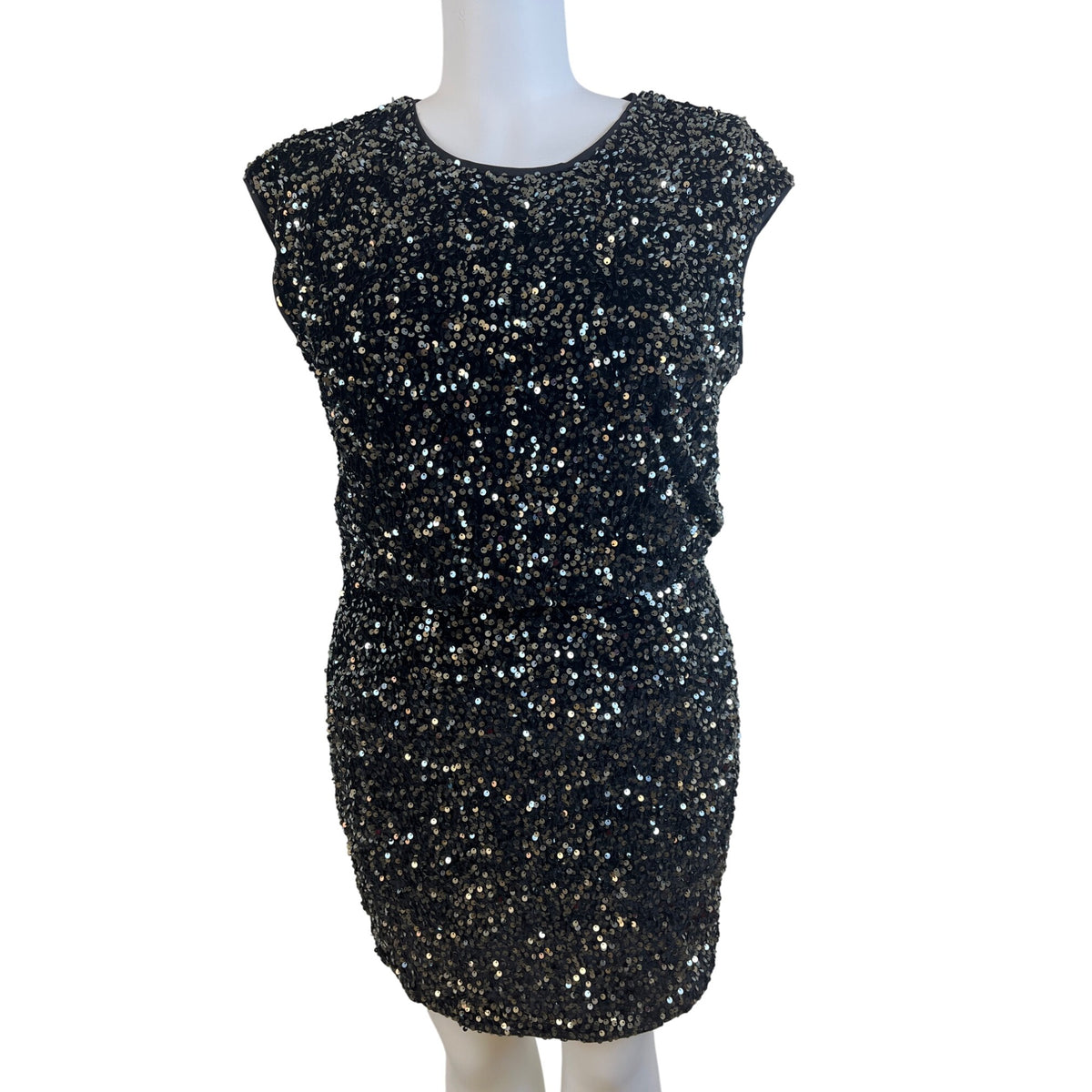 City Chic Women’s Black Sequin Sleeveless Mini Dress Sz S/16 - New