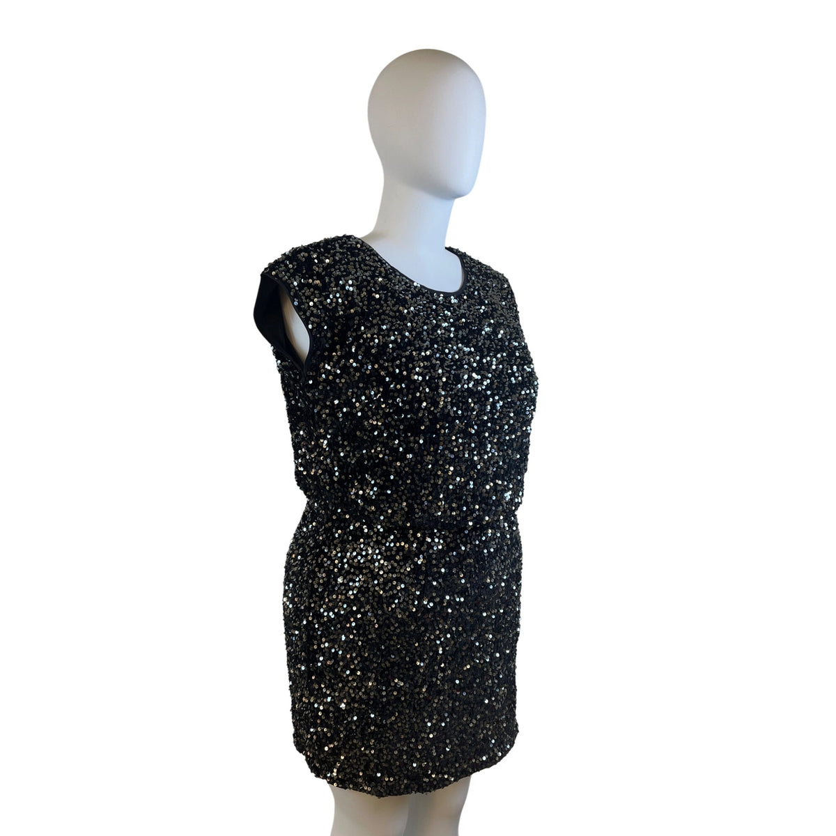 City Chic Women’s Black Sequin Sleeveless Mini Dress Sz S/16 - New