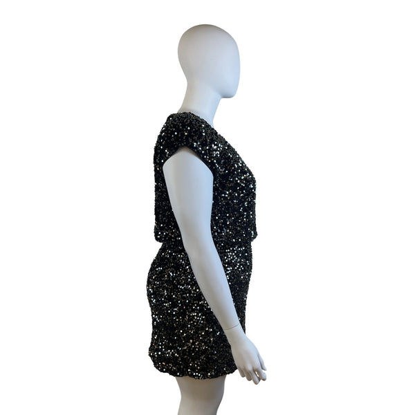 City Chic Women’s Black Sequin Sleeveless Mini Dress Sz S/16 - New