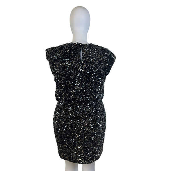 City Chic Women’s Black Sequin Sleeveless Mini Dress Sz S/16 - New