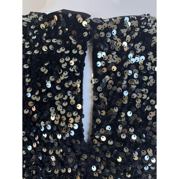 City Chic Women’s Black Sequin Sleeveless Mini Dress Sz S/16 - New