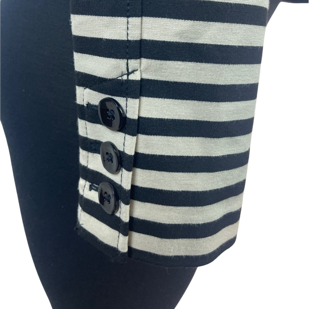 White House Black Market Women's Black & White Striped Peplum Jacket Sz 6