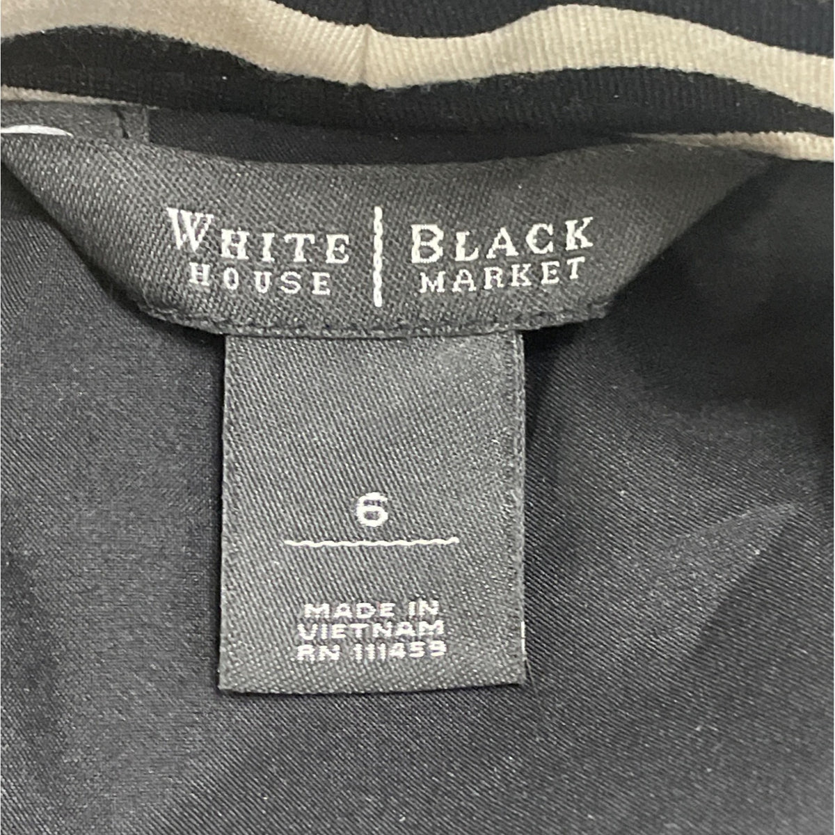 White House Black Market Women's Black & White Striped Peplum Jacket Sz 6