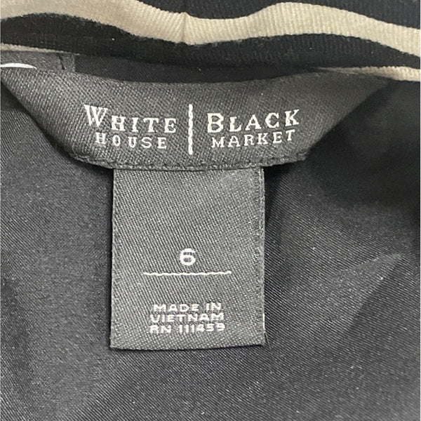 White House Black Market Women's Black & White Striped Peplum Jacket Sz 6