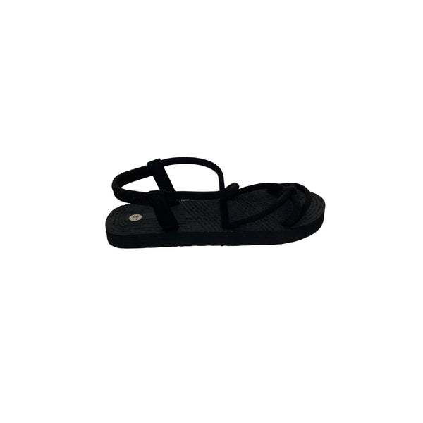 Black Strappy Sandals For Women Size 37 Comfortable & Stylish Footwear