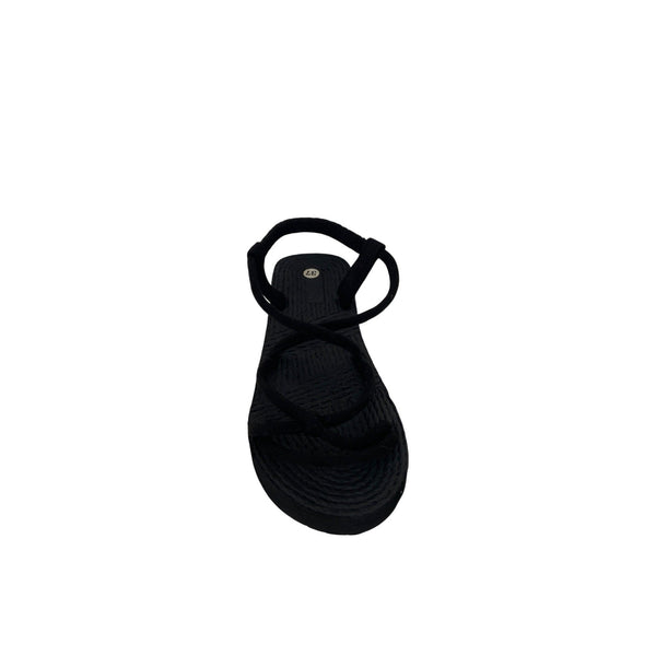 Black Strappy Sandals For Women Size 37 Comfortable & Stylish Footwear