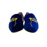 Nicholas Kirkwood Deep Blue Velvet with Purple Trim The Iris Loafers Sz US6.5
