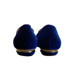 Nicholas Kirkwood Deep Blue Velvet with Purple Trim The Iris Loafers Sz US6.5